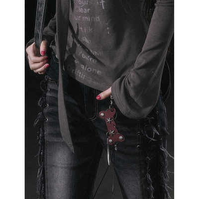 CestNous朋克骨头真皮钥匙扣挂链