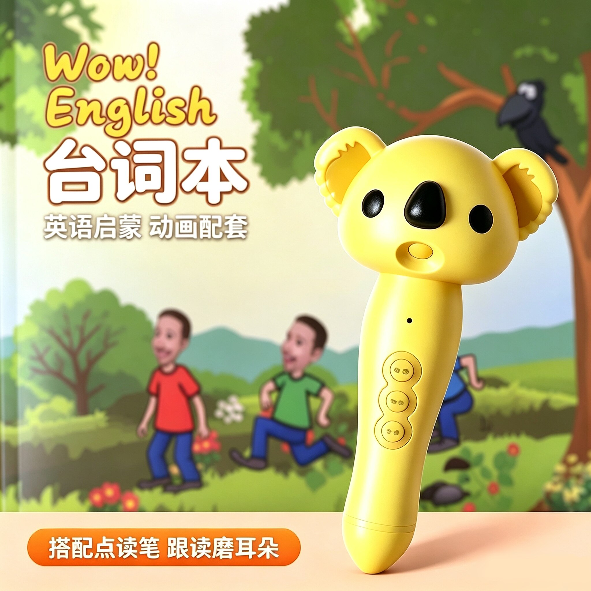 Wow English动画片台词本漫画分段点读1-5季视频英语启蒙牛童小蝌蚪易趣蓝猫贝比未来之星小达人爱学星点读笔