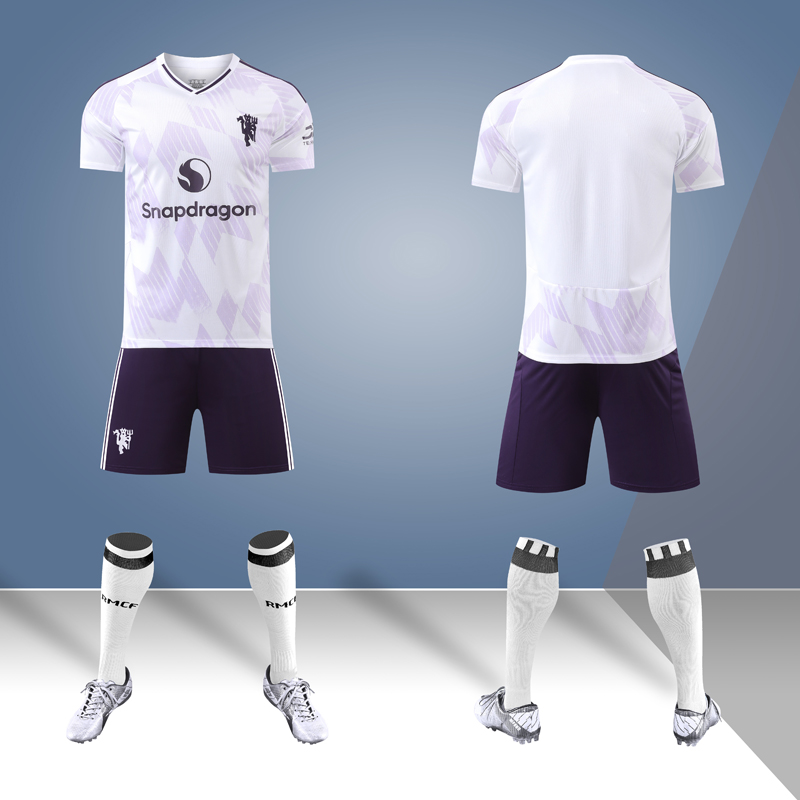 2526曼白色客场球衣8号B费17号加纳乔球迷版足球服套装训练服定制