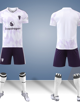 2526曼白色客场球衣8号B费17号加纳乔球迷版足球服套装训练服定制