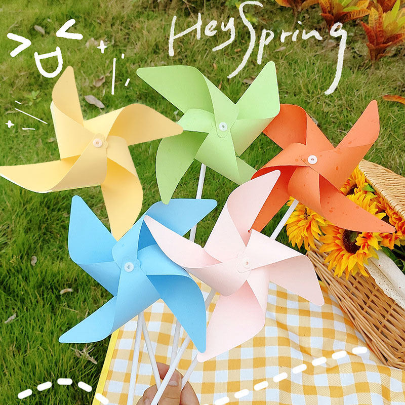 幼儿园学校风车diy手工材料包创意制作小风车儿童组装折纸玩具
