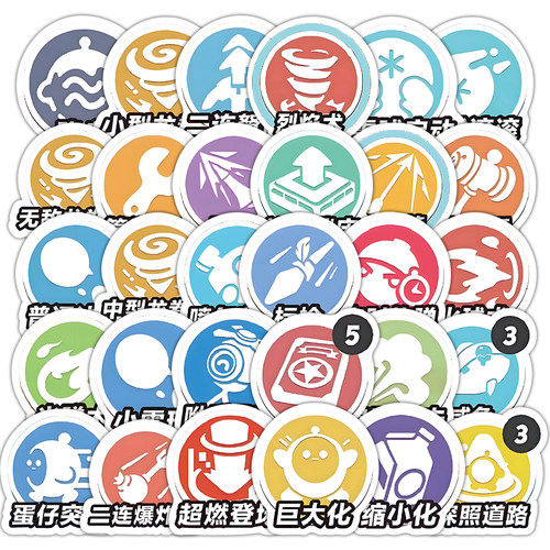 103张蛋仔派对技能图标贴纸卡通表情游戏周边装饰行李箱防水贴画