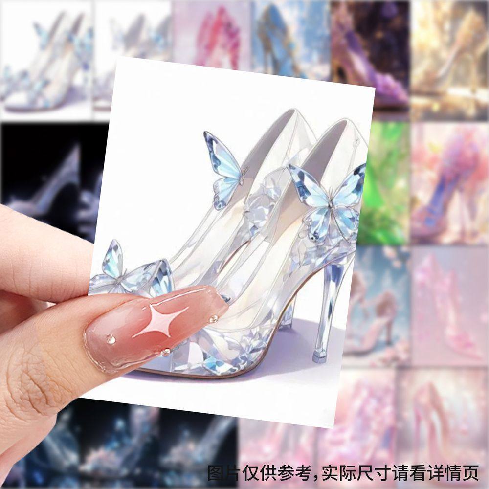 高跟水晶鞋贴纸高颜值个性手账素材贴画diy手机电脑笔记本装饰图