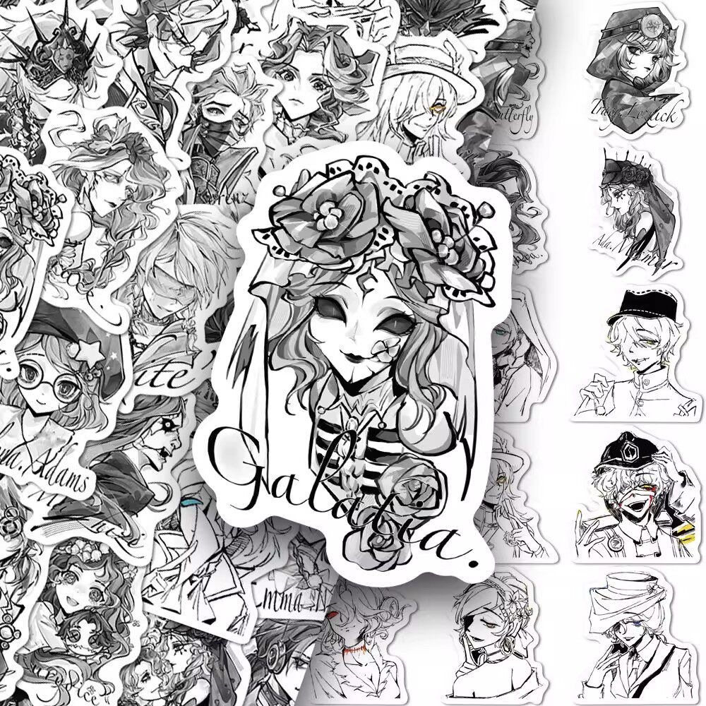 124张第五人格贴纸黑白绘画贴画游戏周边二次元装饰小图案diy手账