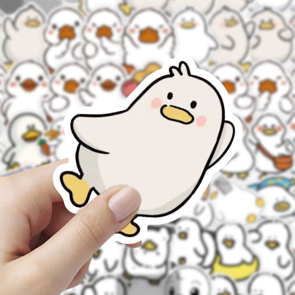 120张小鸭子简笔画贴纸可爱卡通手账装饰桌面防水diy防水手机贴画图片