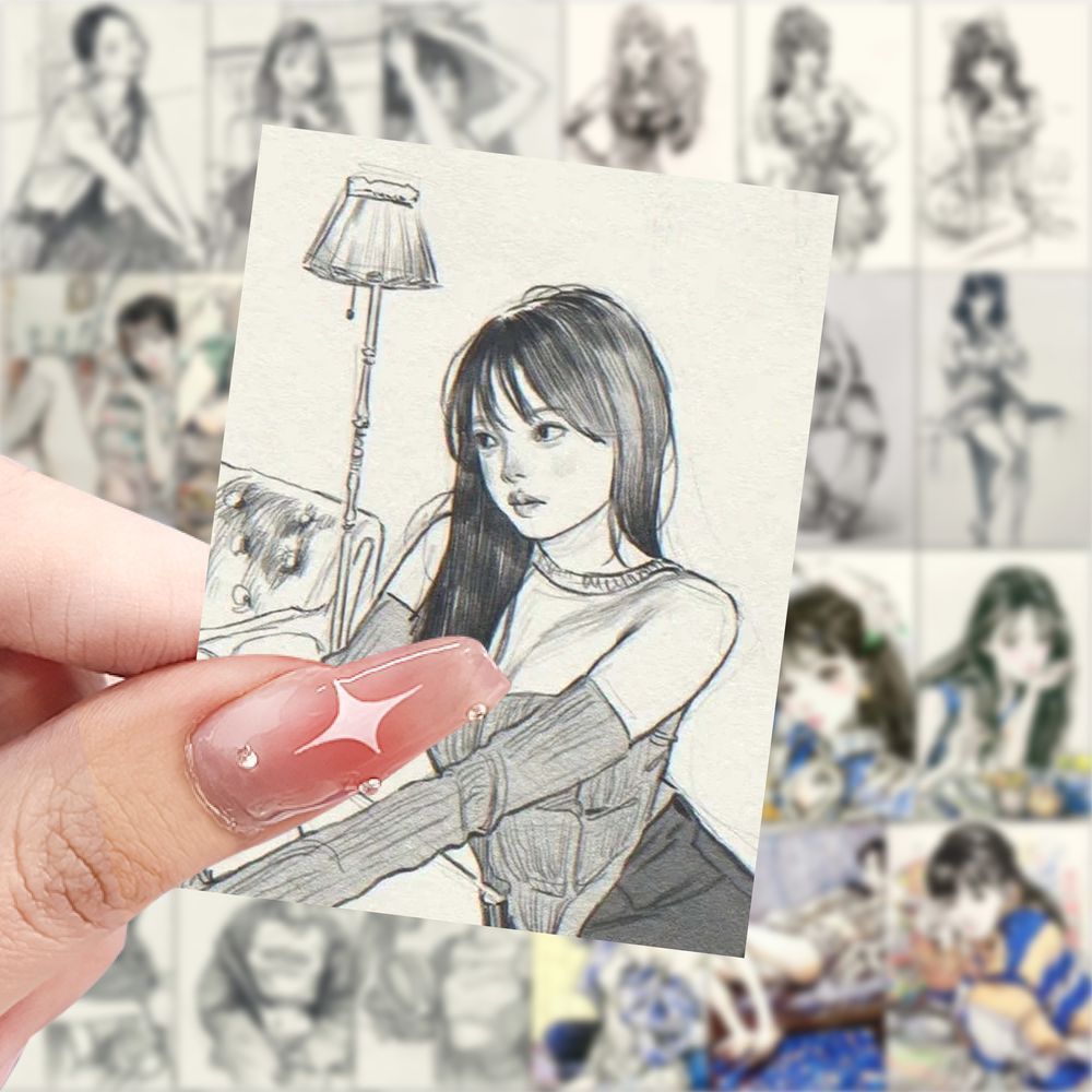 人物速写贴纸爆款全身图美术生速写参考练习DIY画室画板自粘贴