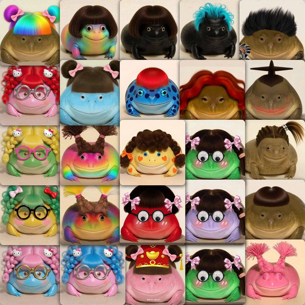 59张癞疙宝头像贴纸卡通可爱搞怪表情包装饰手机壳行李箱防水贴画