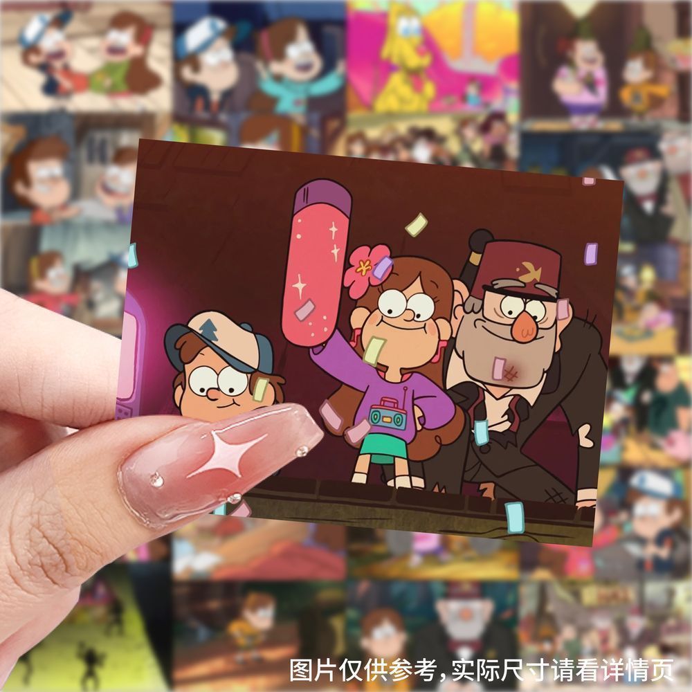 新款怪诞小镇贴纸可爱卡通创意ins贴画手账手机装饰笔记本防水diy