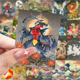 爆款浮世绘宝可梦贴纸帅气裂空座山海经周边手机.手账diy装饰贴画