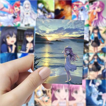 63张夏日口袋贴纸二次元高颜值装饰手机壳笔记本电脑防水封口贴画