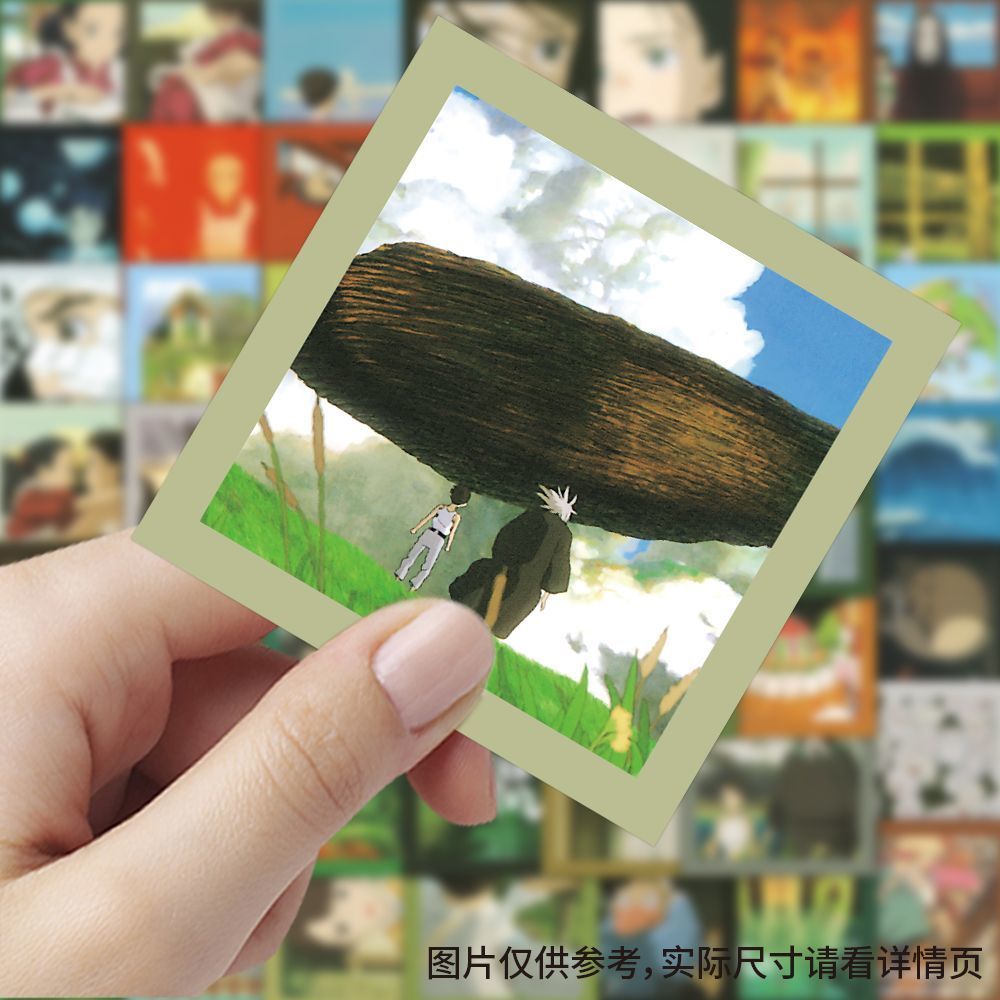 62张宫崎骏动漫贴纸高颜值插画治愈风景装饰手机壳行李箱防水贴画