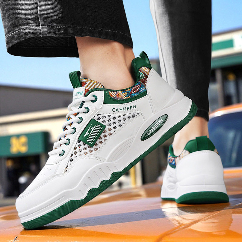 夏季男鞋新款韩版ins青少年学生网面透气低帮板鞋男款休闲运动鞋