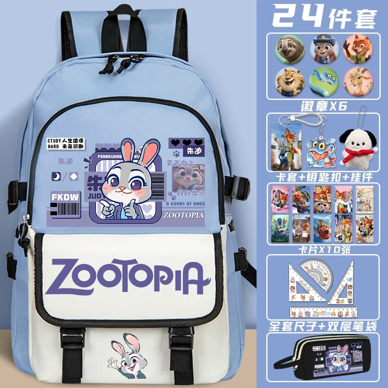 疯狂动物城减压书包卡通尼克朱迪周边小学生百搭轻便护脊双肩包女
