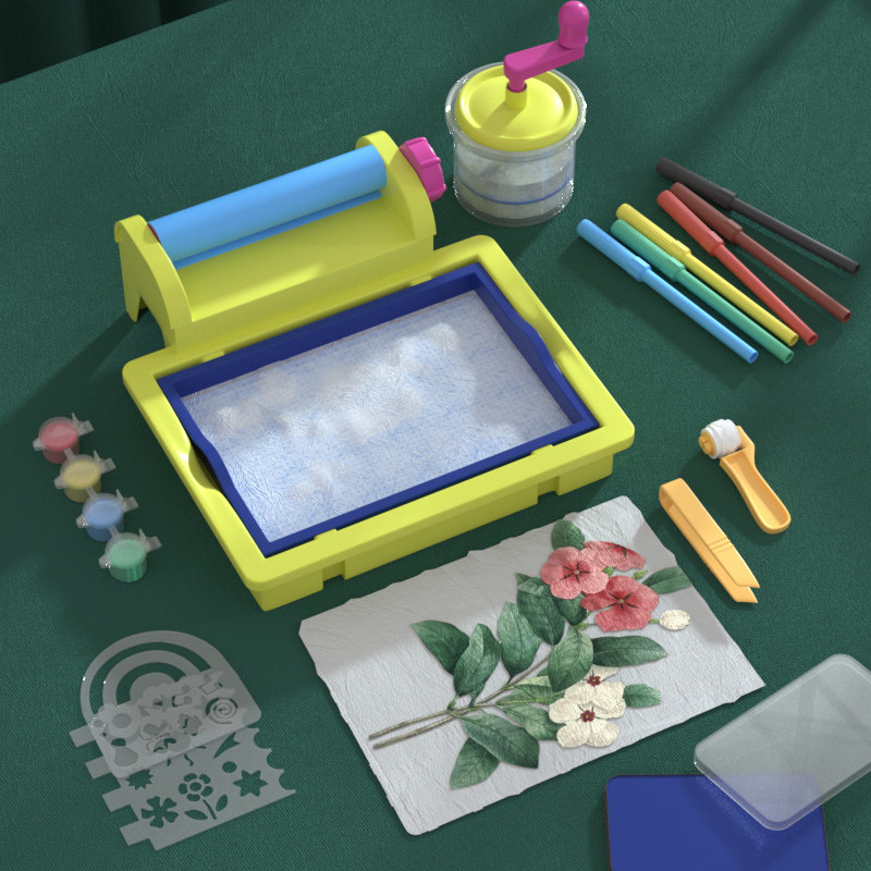 古法造纸术套装材料包再生造纸机科学小实验STEM玩具手工制作DIY