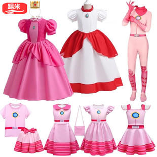 万圣六一儿童节碧姬cos超级玛丽马里蜜桃公主碧琪连衣裙演出服