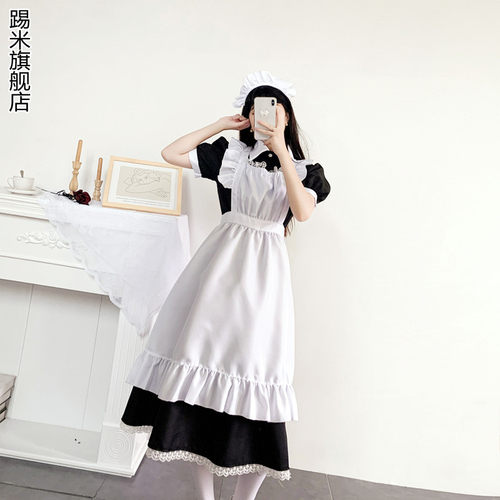 大码长裙女仆装伪娘英国管家cosplay日系制服可爱日常连衣裙服装