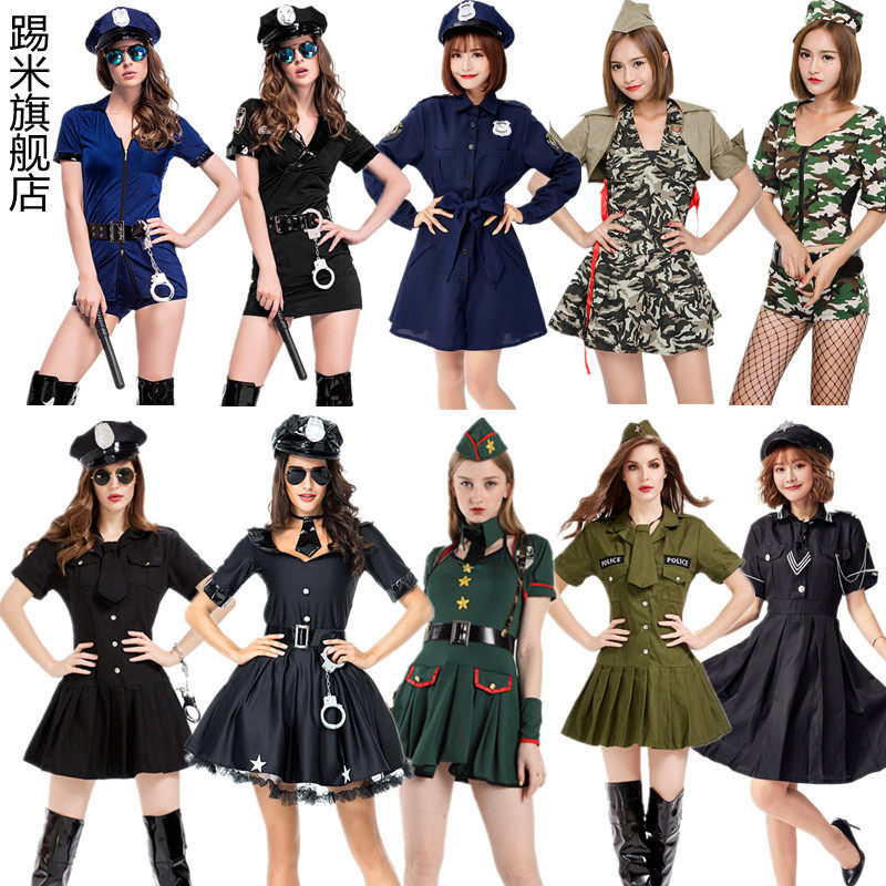 八一成人性感迷彩裙军装演出女警察制服cosplay女兵舞蹈表演服装