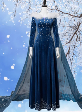 冰雪奇缘！艾莎女王加冕成人cos服装爱莎演出服装aisa公主连衣裙