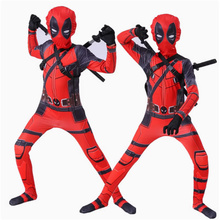 万圣节服装 Deadpool死侍连体紧身衣儿童成人死侍cosplay漫威英雄