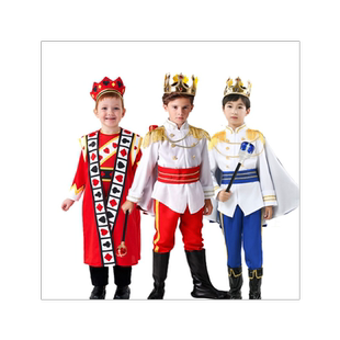 万圣节亲子装国王王子骑士服装 cosplay装扮国王皇冠权杖表演服装