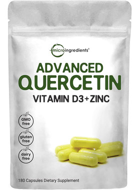美国直邮Micro Ingredients微成分槲皮素1000mg含维生素D3锌180粒