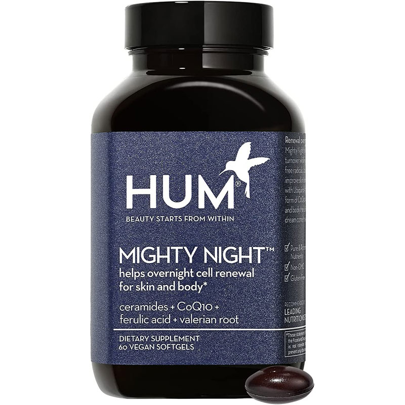 美国直邮 HUM Mighty Night夜间皮肤补充剂神经酰胺 维生素60粒