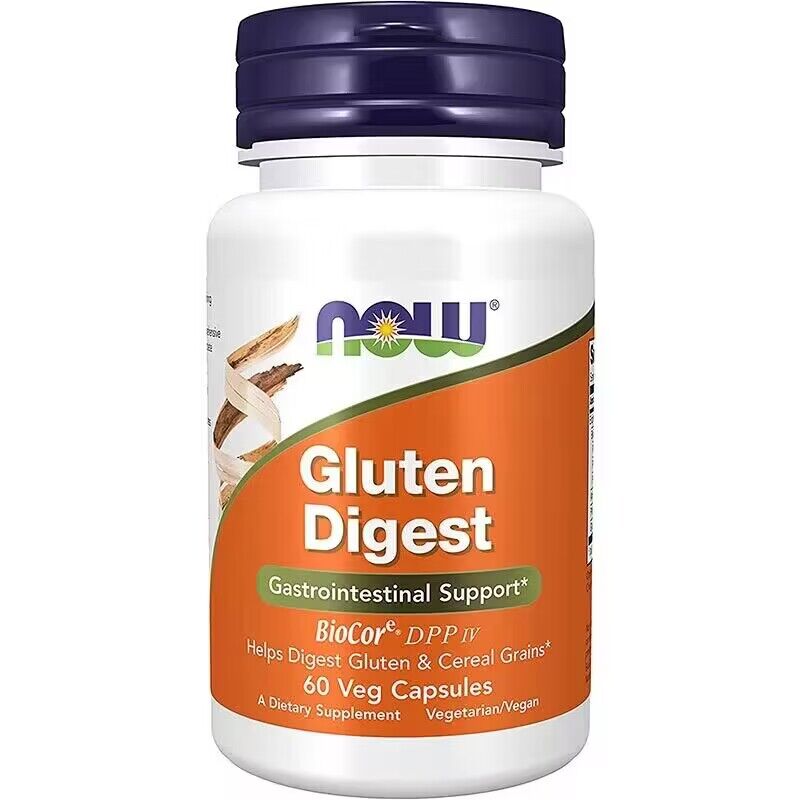 美国直邮NOW Gluten Digest多种蛋白酶淀粉酶BioCore消化麸质60粒