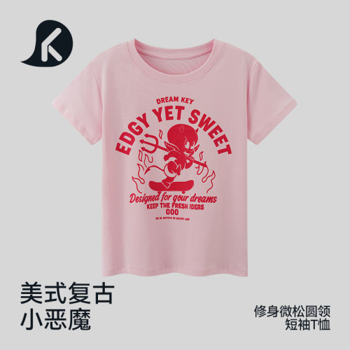 美式休闲运动短袖T恤运动健身衣服透气短袖女t恤圆领印花设计
