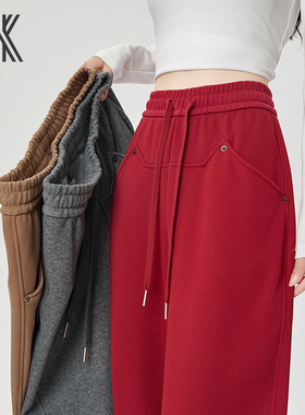 DK运动宽松裤百搭复古美式休闲裤时尚显瘦束脚跑步长裤秋季