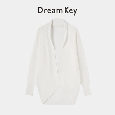 2025【春上新】慵懒风针织外搭中长气质宽松毛衣开衫纯色7391