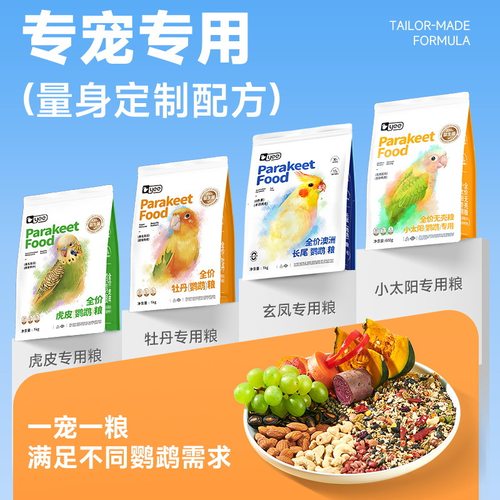 yee益生菌全价鹦鹉专用粮虎皮玄凤牡丹小太阳鸟粮滋养丸饲料鸟食
