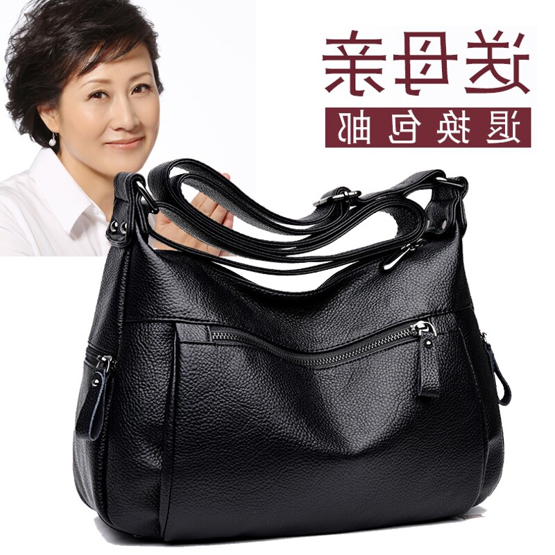 中老年人女包2019新款大容量单肩斜挎包包女士背包中年妈妈软皮包