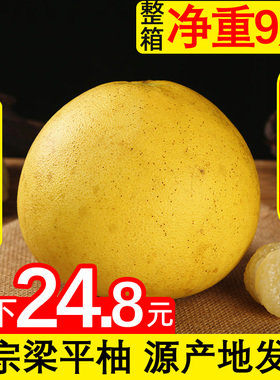重庆特产梁平柚麻柚子梁山柚白心平顶柚农家现摘新鲜水果9斤包邮
