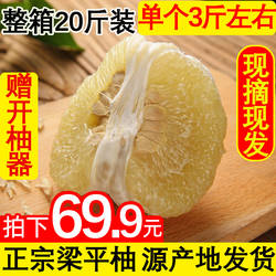 重庆特产当季果园现摘梁平柚梁山柚麻柚子平顶柚20斤 单果3斤左右