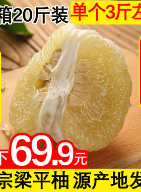 重庆特产当季果园现摘梁平柚梁山柚麻柚子平顶柚20斤 单果3斤左右