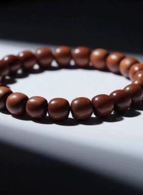 道家天然雷击老枣木招财平安手串