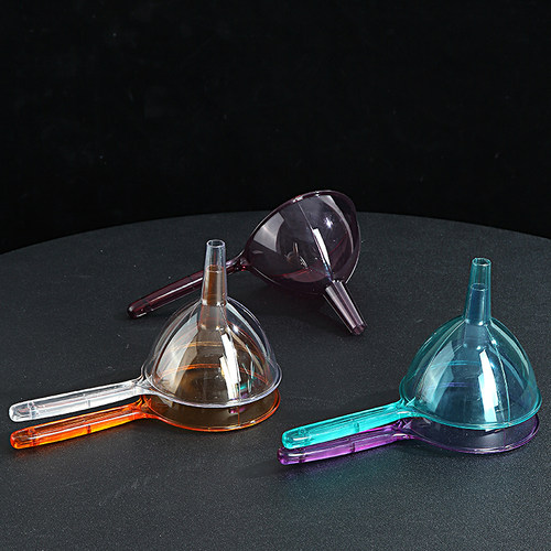 家用带长柄液体加油分装工具透明漏斗器带挂孔透明加厚塑料小口径