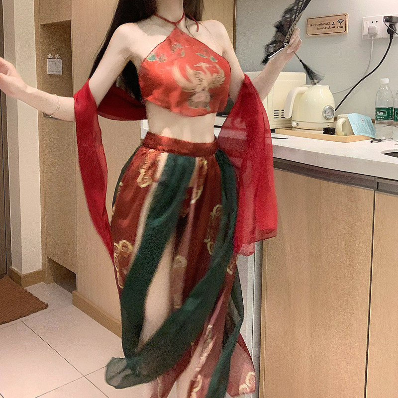 性感古风敦煌飞天汉服旗袍睡裙