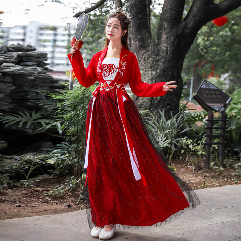 汉服女夏季薄款正品原创小个子中国风古装超仙气飘逸改良齐腰襦裙