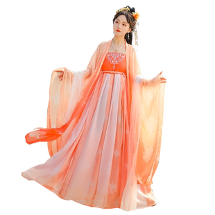 绝美汉服女春秋季2025新款中国风唐制诃子裙正品原创仙气飘飘古装