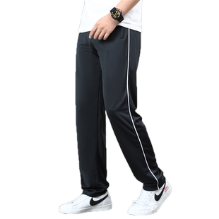 校服裤子男女藏青色加绒宽松一条杠初中高中小学生蓝色两道杠校裤