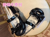 洛丽塔鞋 懒懒羊原创设计Lolita女蝴蝶结玛丽珍鞋 低跟圆头可爱lo鞋