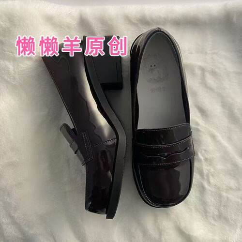Lolita洛丽塔Jk制服正统学院懒懒羊小皮鞋圆头效感耐磨大底日系1