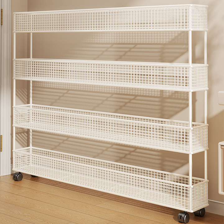 10cm夹缝柜门后超窄缝隙儿童大容量绘本架卧室落地可移动极窄书架