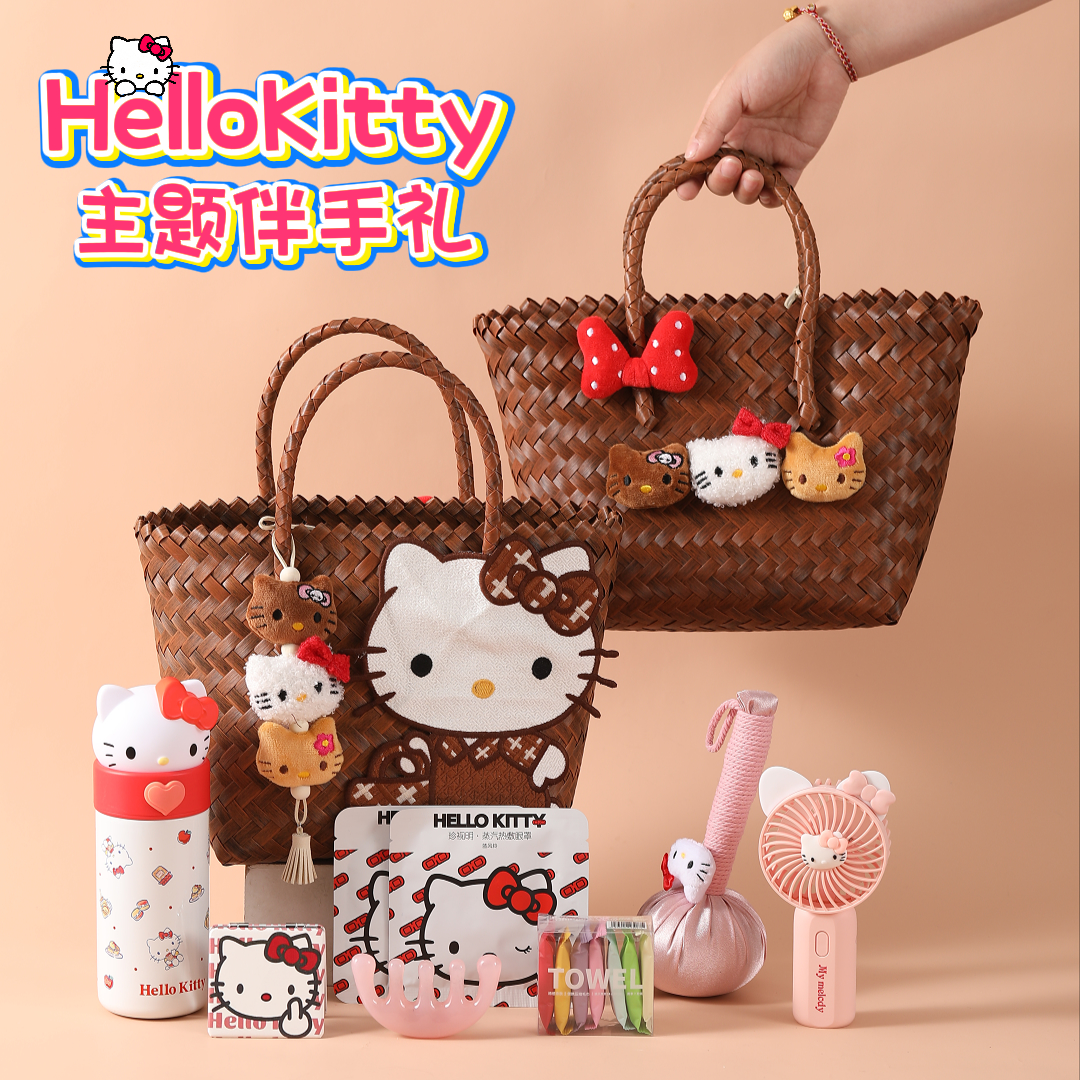 伴手礼女伴娘高档实用小礼品送姐妹团闺蜜结婚定制手提藤编蓝礼物