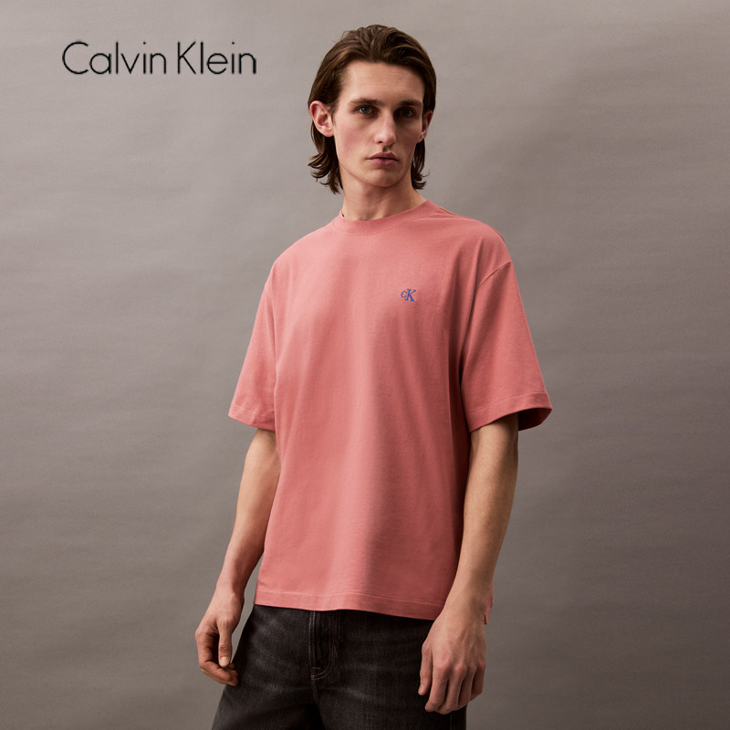新款Calvin Klein凯文克莱CK短袖男纯棉刺绣标宽松休闲打底衫T恤