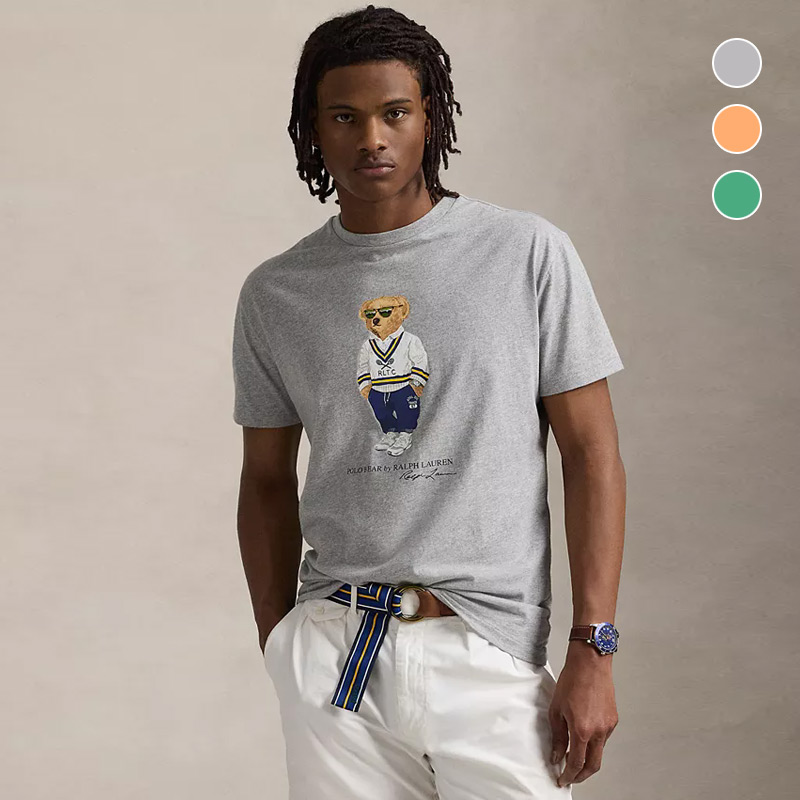 POLO RALPH LAUREN拉夫劳伦男士短袖T恤马球熊Bear印花纯棉打底衫