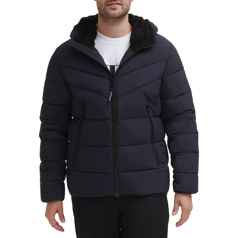 Calvin Klein/凯文克莱秋冬男士休闲时尚棉服连帽保暖外套夹克