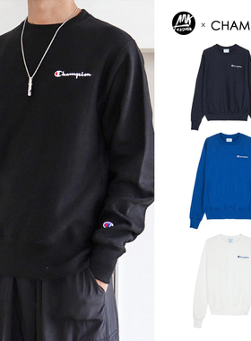 Champion冠军美版加绒圆领卫衣男刺绣草写logo套头衫GF70 Y06819