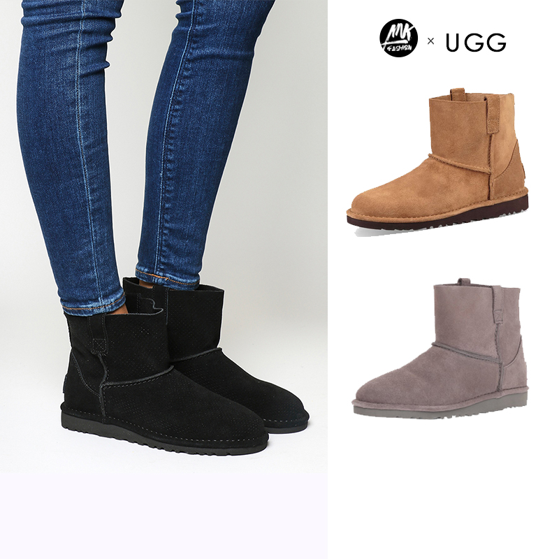 ugg女鞋秋冬季经典无内里防滑迷你休闲短靴纯色套脚雪地靴1017532
